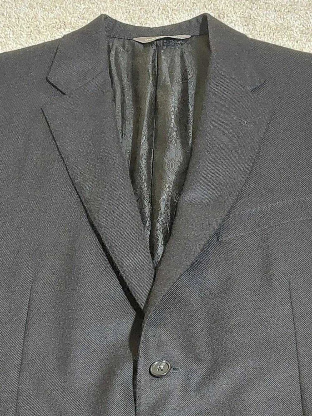 Loro Piana worsted cashmere black sport coat blazer Size 40R See Measurements